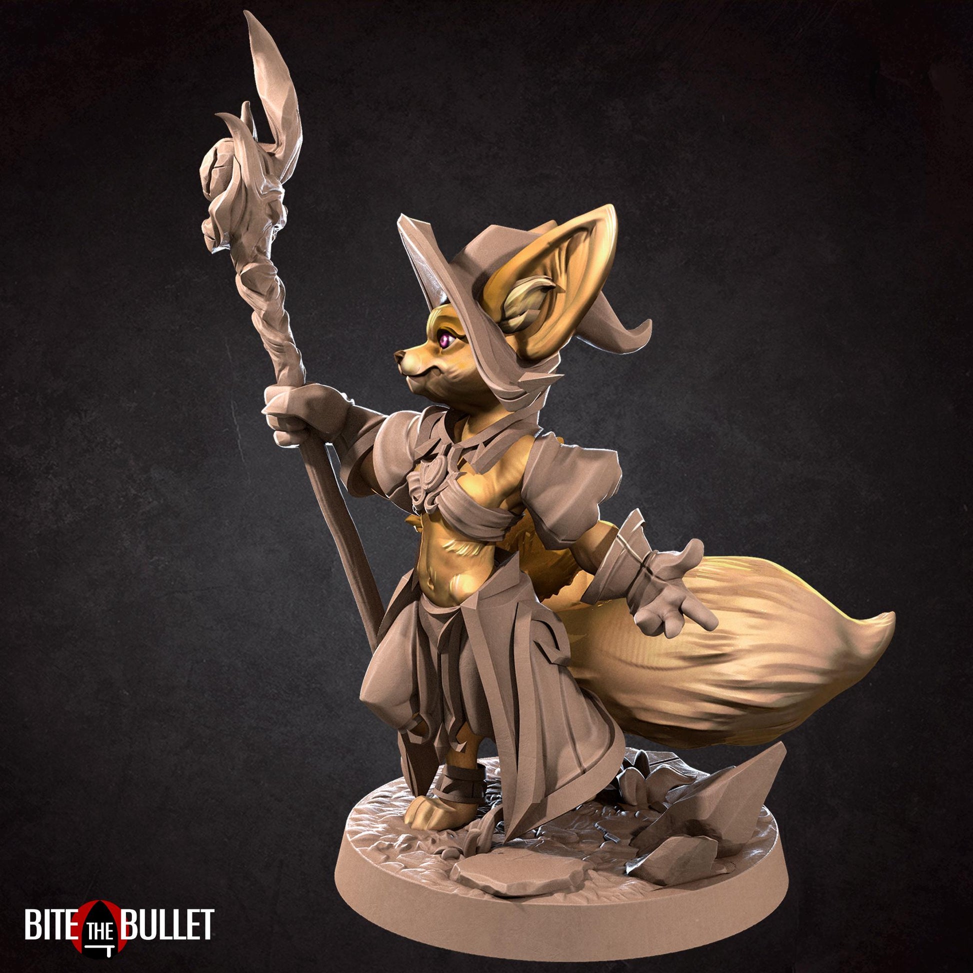 Hikari, the Foxfolk Wizard Miniature | Bite the Bullet