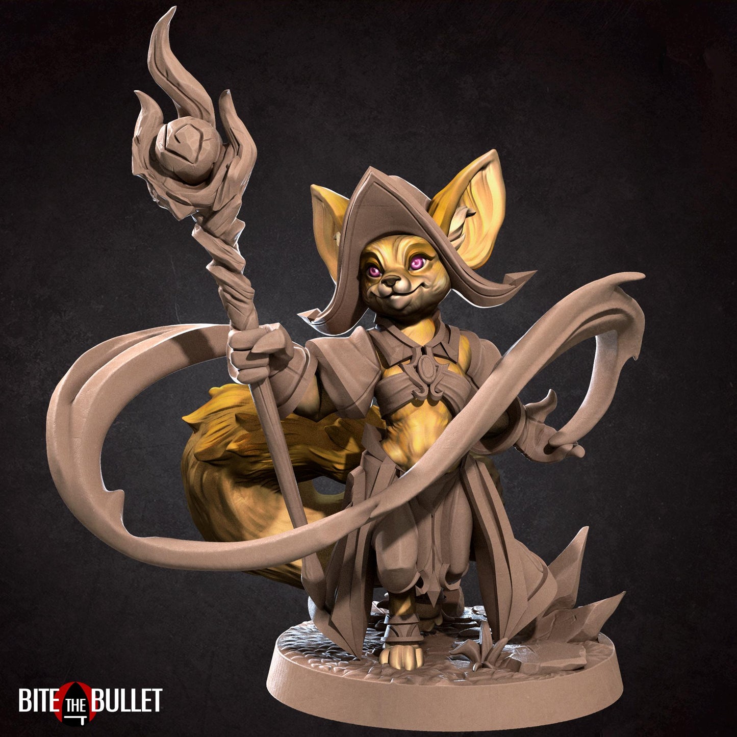 Hikari, the Foxfolk Wizard Miniature | Bite the Bullet