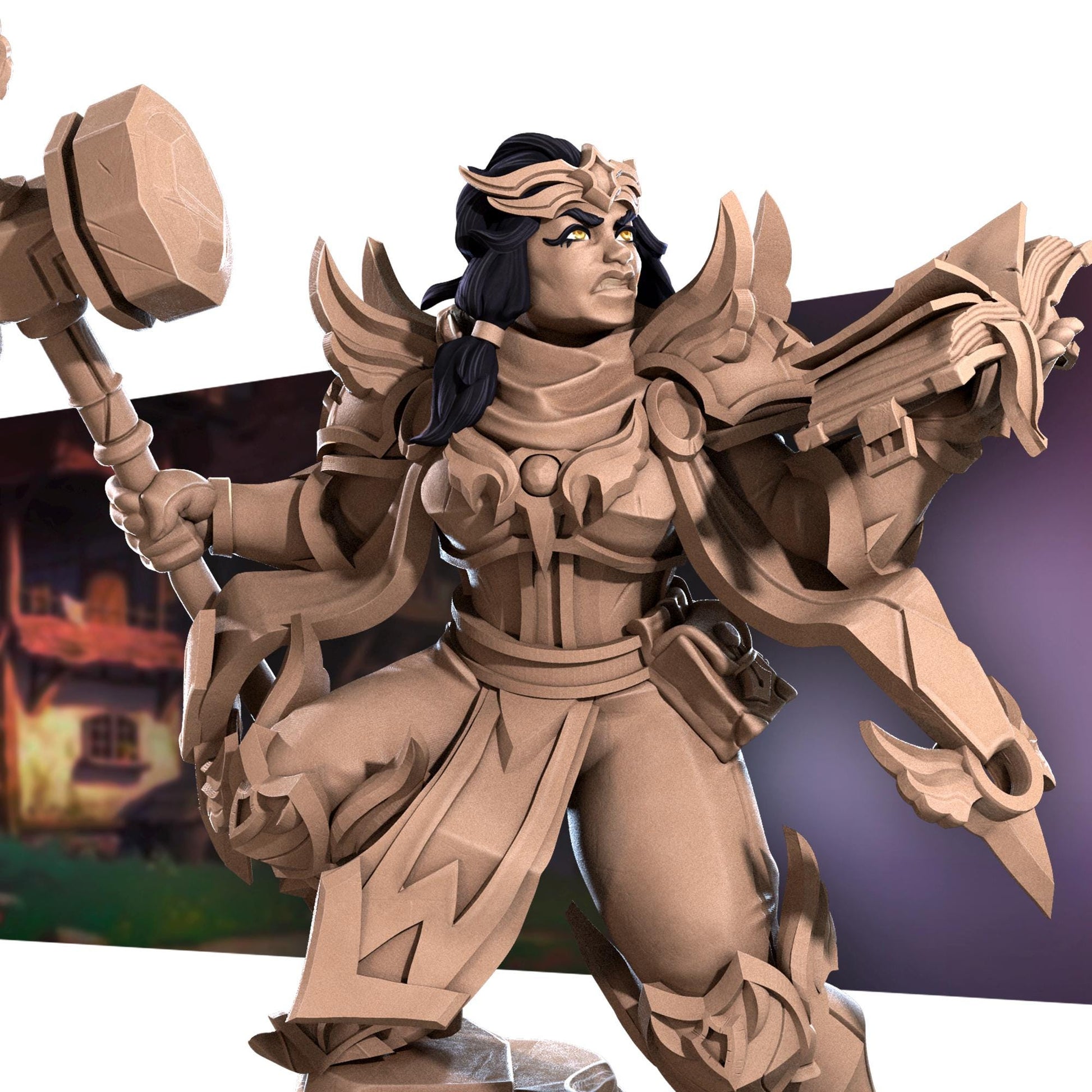Loretta Hammerlift, the Chunky Cleric Miniature | Bite the Bullet