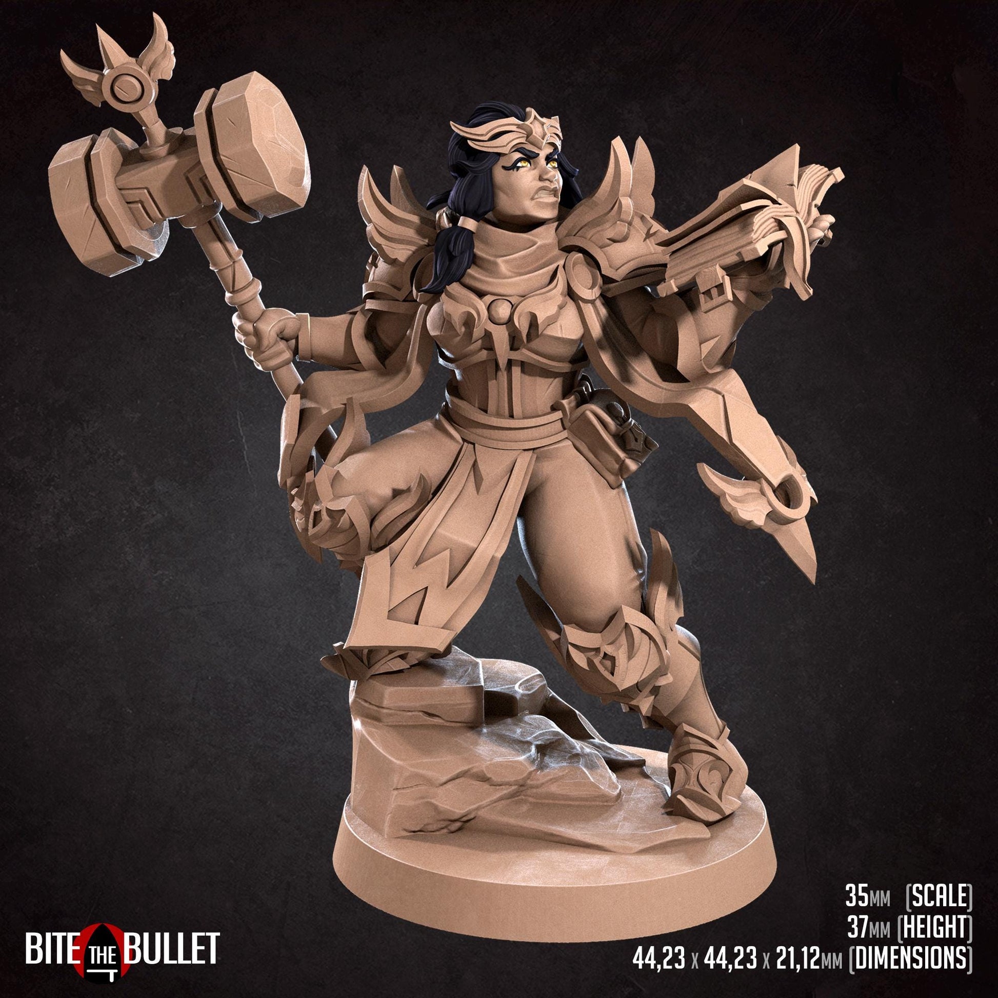 Loretta Hammerlift, the Chunky Cleric Miniature | Bite the Bullet
