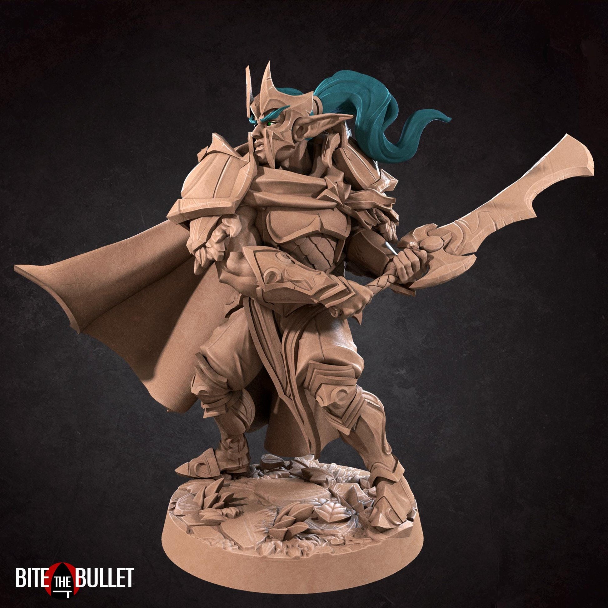 Vahdian, Elf Knight Miniature | Bite the Bullet
