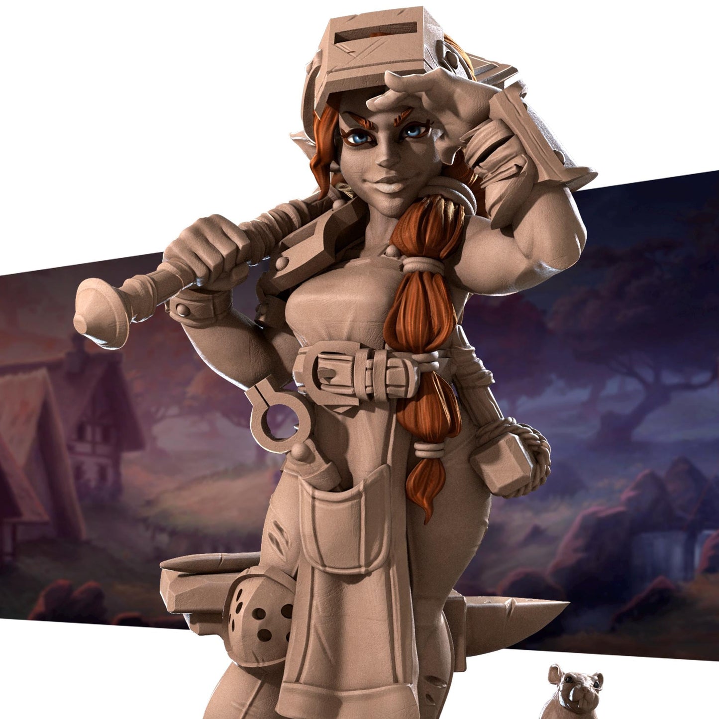 Helen, the Blacksmith Halfling Miniature | Bite the Bullet