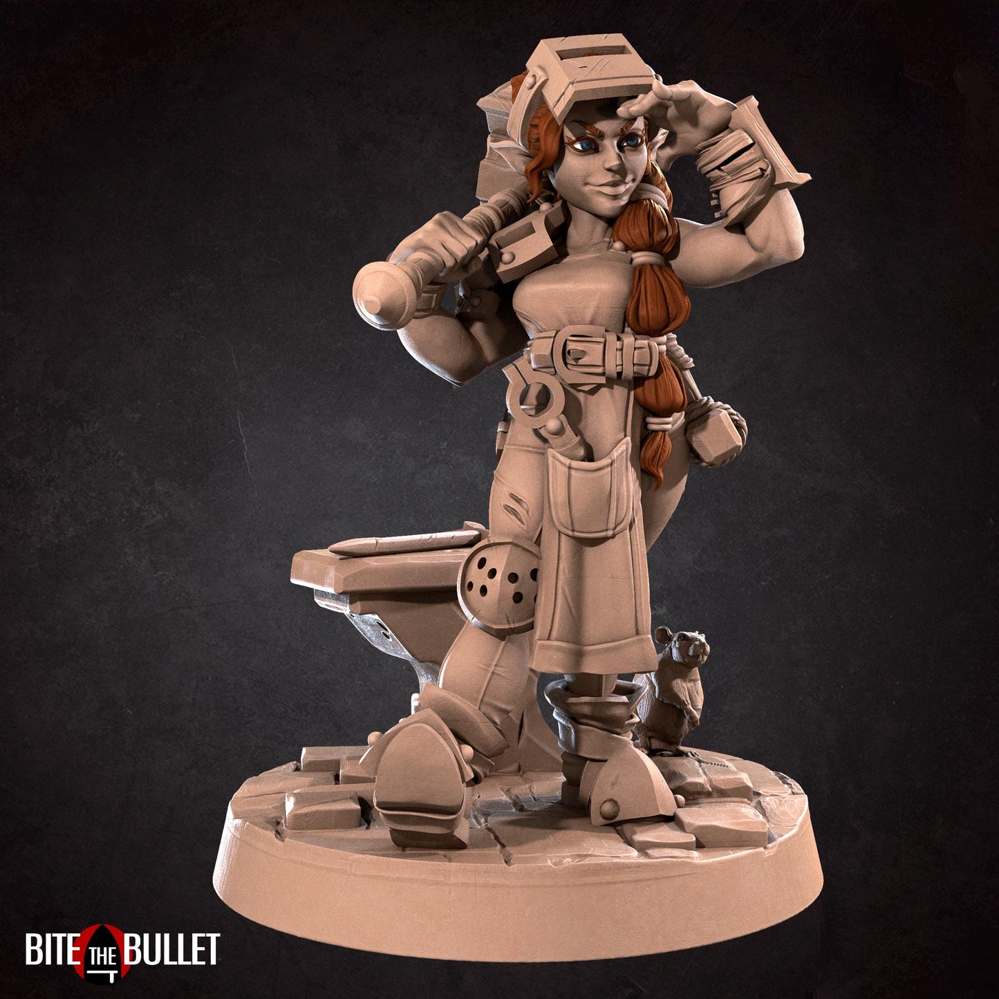 Helen, the Blacksmith Halfling Miniature | Bite the Bullet