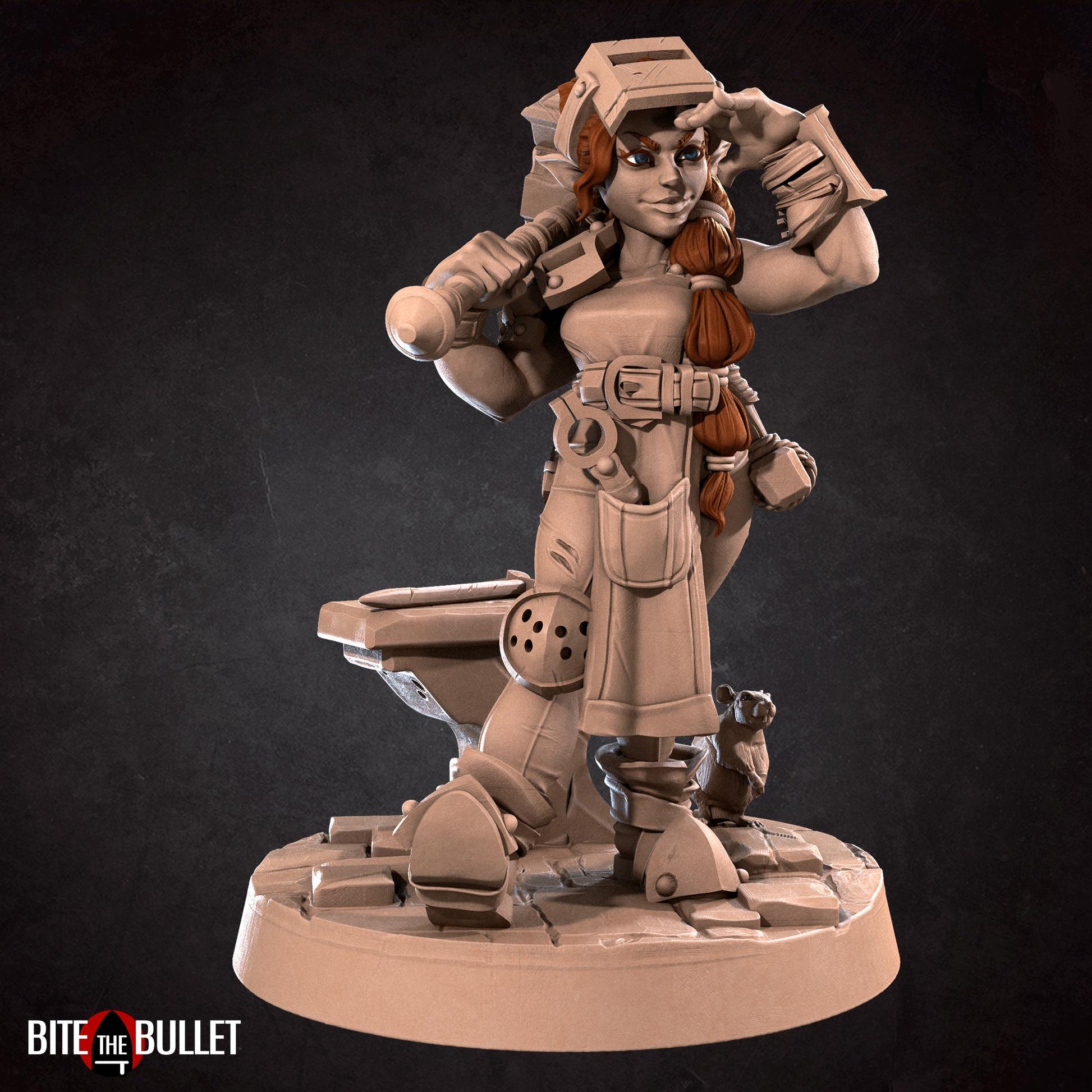 Helen, the Blacksmith Halfling Miniature | Bite the Bullet