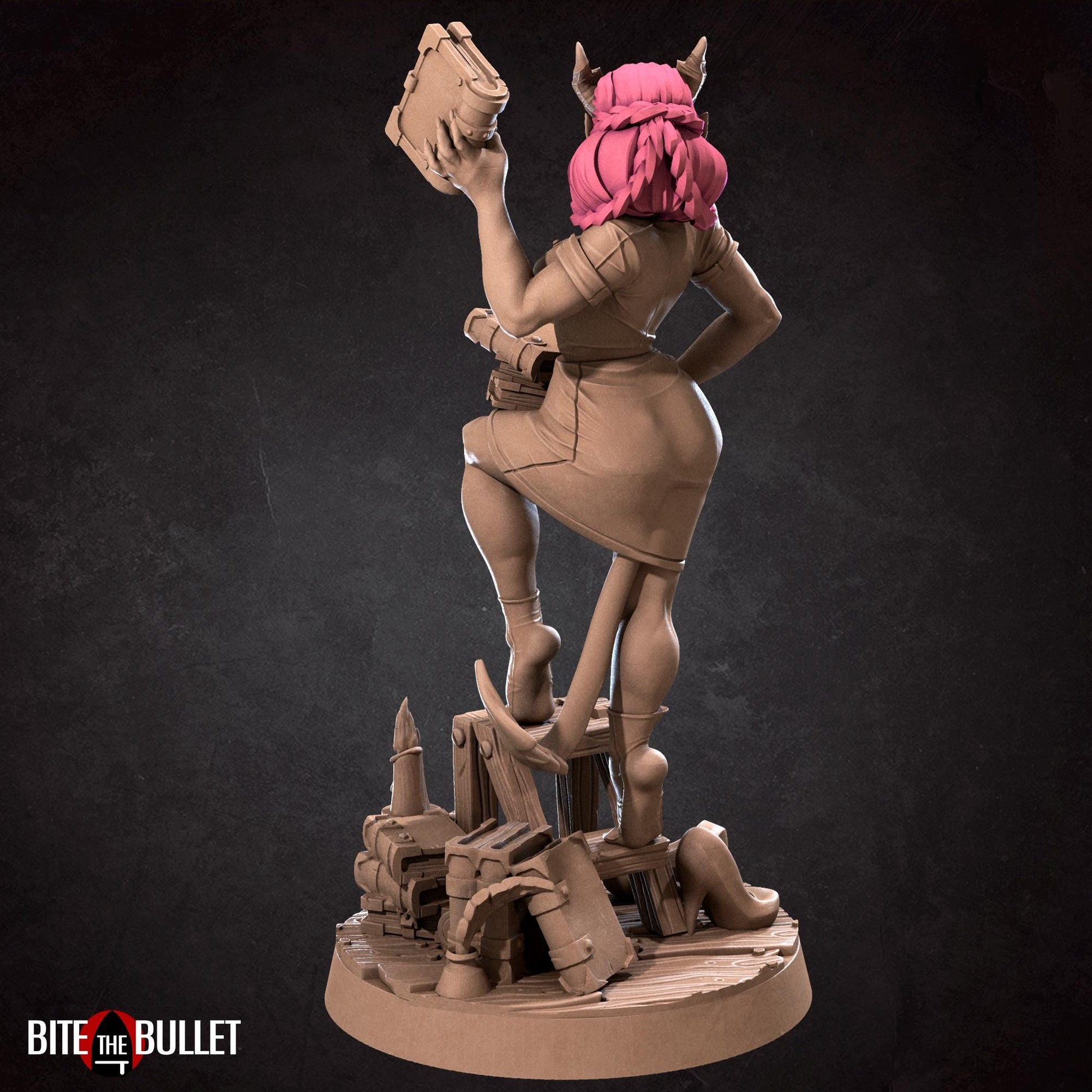 Liz, the Tiefling Librarian Miniature | Bite the Bullet